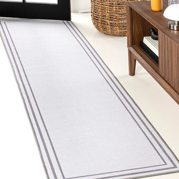 Sloane Classic 2-stripe Border Washable Area Rug